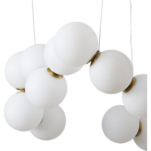 Lampa wisząca Coralli - designerski żyrandol z białymi kulami | Step
