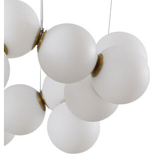Lampa wisząca Coralli - designerski żyrandol z białymi kulami | Step