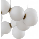 Lampa wisząca Coralli - designerski żyrandol z białymi kulami | Step