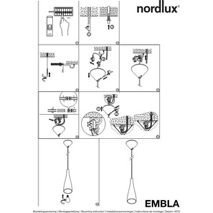 Lampa wisząca Nordlux Embla - Szkło dymione, E27 | Sklep z lampami