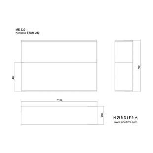 Konsola Stam 115x28cm Nordifra - Elegancki design i półka