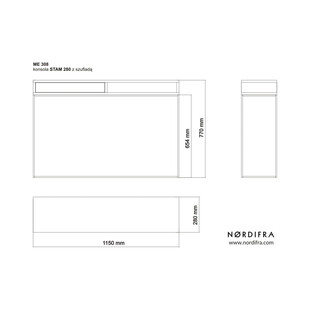 Konsola Stam 115x28cm Orzech | Nordifra - Sklep