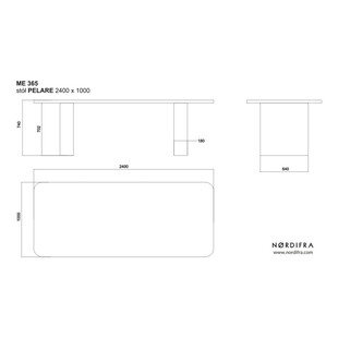 Stół prostokątny Pelare 240x100cm dąb Nordifra | Elegancki design