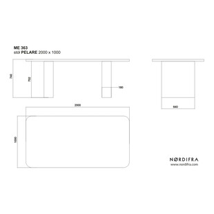 Stół prostokątny Pelare 200x100cm dąb - Nordifra | Elegancki design