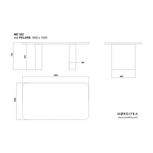 Stół prostokątny Pelare 180x90cm dąb - Nordifra | Elegancki design