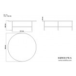 Stolik kawowy szklany Tre 90cm Lustro Tytanowe Nordifra - Elegancki Design