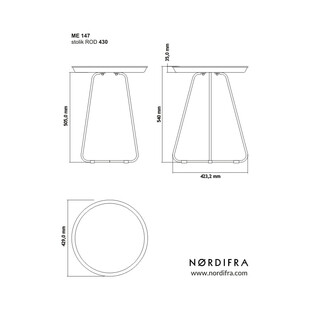 Stolik metalowy Rod czarny Nordifra - Elegancki design