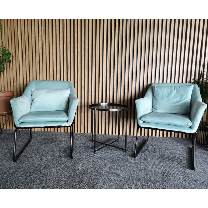 Fotel welurowy Fluence miętowy - Moos Home | Komfort i styl