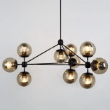 Lampa Wisząca Astrifero X - Designerski Żyrandol Czarno-Bursztynowy | Step