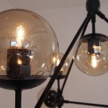Lampa Wisząca Astrifero X - Designerski Żyrandol Czarno-Bursztynowy | Step
