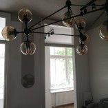 Lampa Wisząca Astrifero X - Designerski Żyrandol Czarno-Bursztynowy | Step