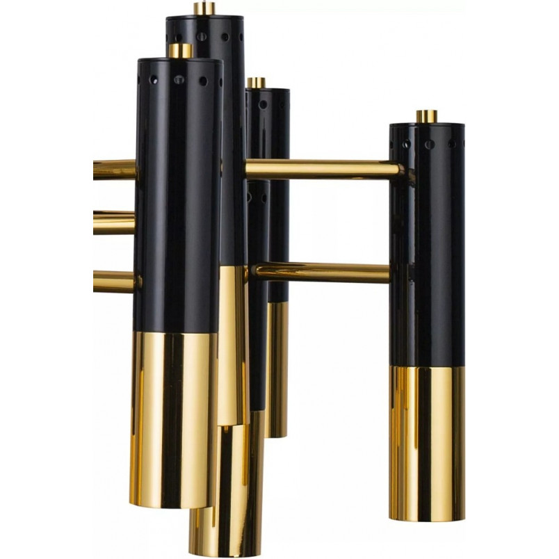 Lampa wisząca Golden Pipe XIII czarno-złota | Step Design