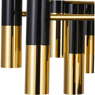 Lampa wisząca Golden Pipe XIII czarno-złota | Step Design