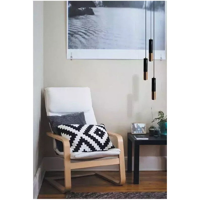 Lampa wisząca Golden Pipe XIII czarno-złota | Step Design