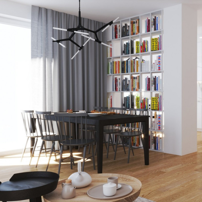 Lampa Sufitowa Sticks 120cm Czarna | Step Into Design