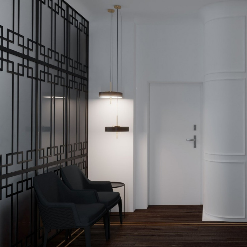 Lampa Wisząca Art Deco Czarno-Złota | Step Into Design