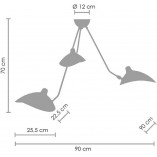 Lampa Sufitowa Crane III | Loftowa, Czarna | Step Design
