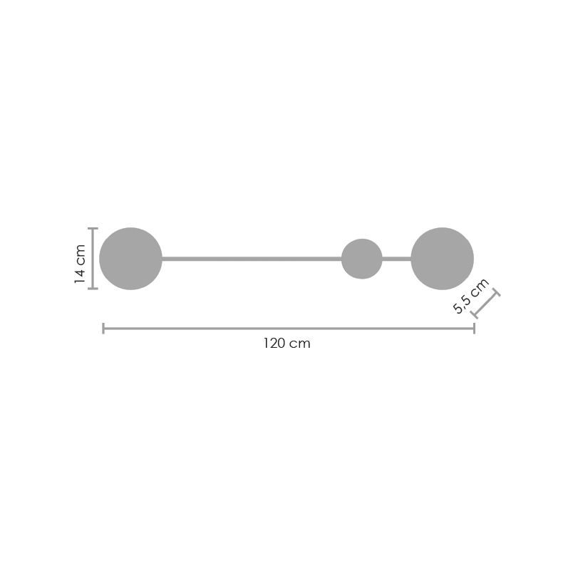 Kinkiet LED Clex 120cm Czarny | Step Into Design