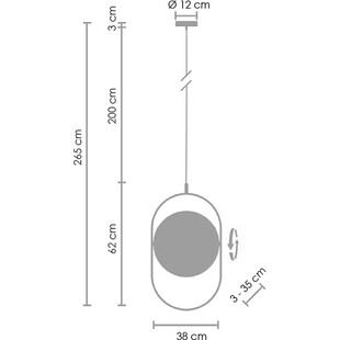 Lampa wisząca Elipse LED czarna | Step Into Design