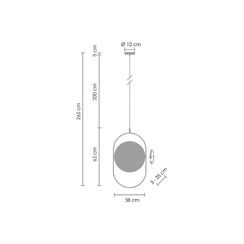 Lampa wisząca Elipse LED czarna | Step Into Design