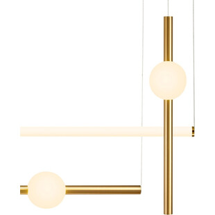 Lampa wisząca podłużna glamour O-line LED 110cm mosiężna Step Into Design