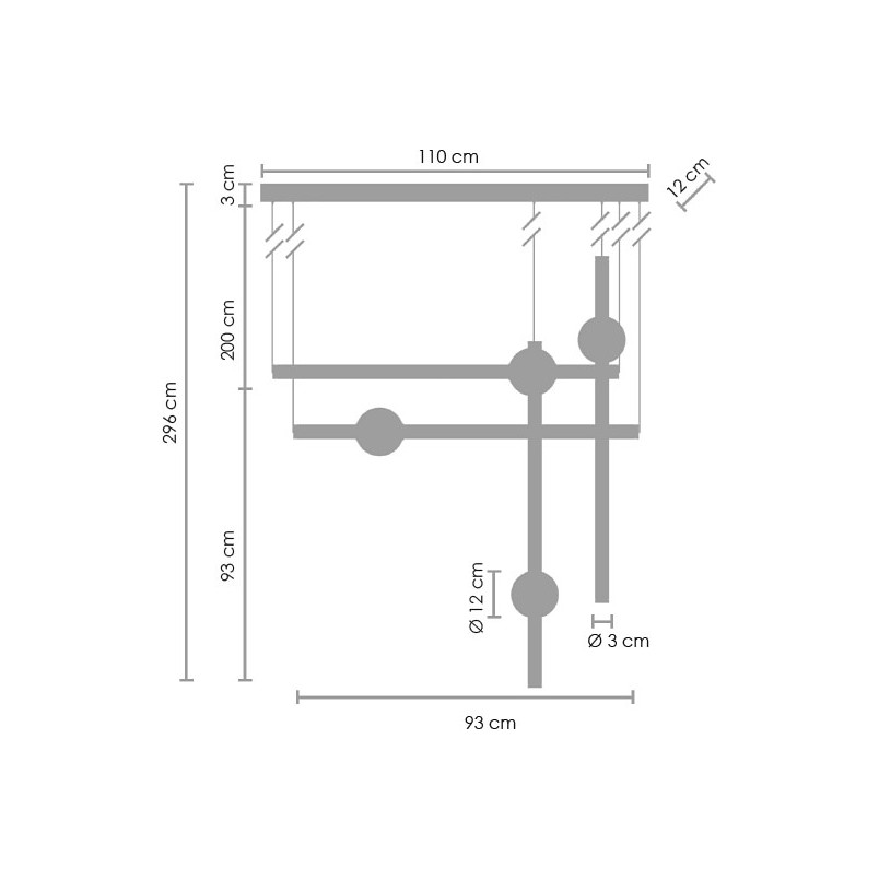 Lampa Glamour Mosiężna LED 110cm | Step Into Design