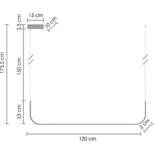 Lampa wisząca LED czarna 120cm | Step Into Design