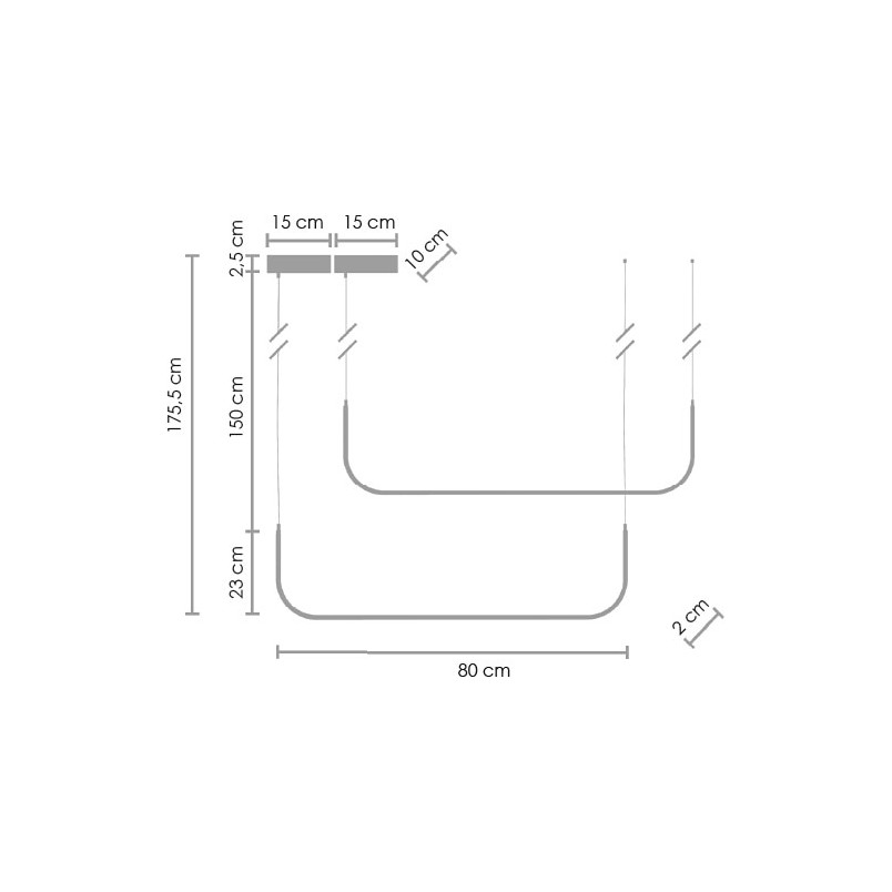 Lampa wisząca LED Minima II czarna 80cm - Step Design