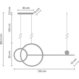 Lampa Wisząca LED Czarna 120cm | Step Into Design