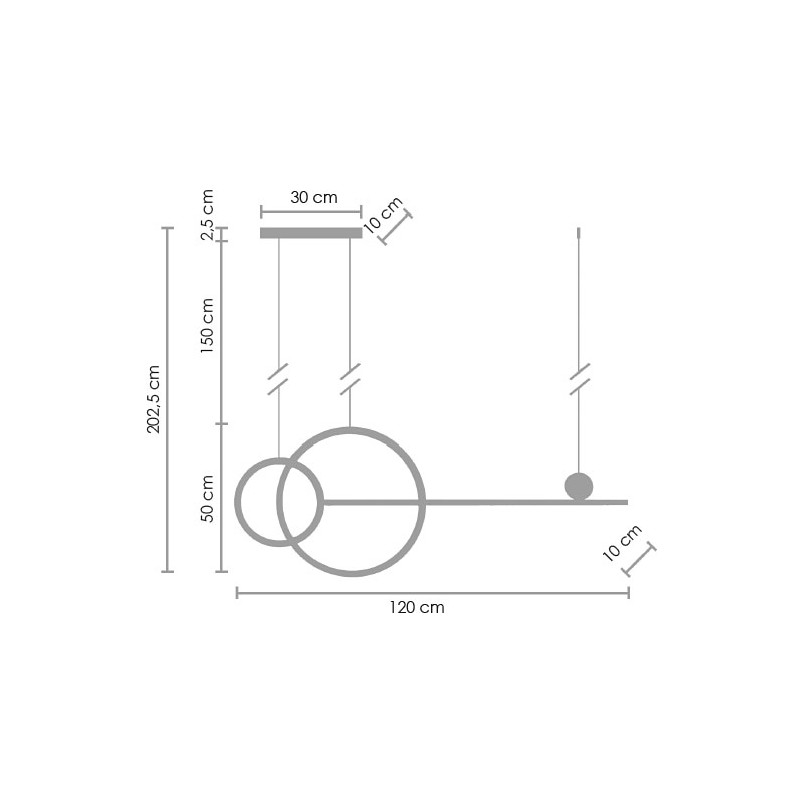 Lampa Wisząca LED Czarna 120cm | Step Into Design