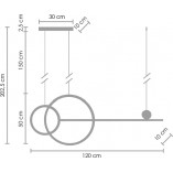 Lampa Wisząca LED Czarna 120cm | Step Into Design
