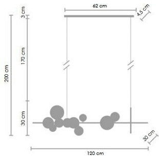 Lampa wisząca Orion Long - Step Design | Czarna, szkło