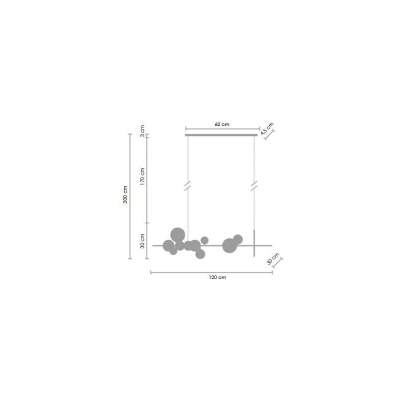 Lampa wisząca Orion Long - Step Design | Czarna, szkło