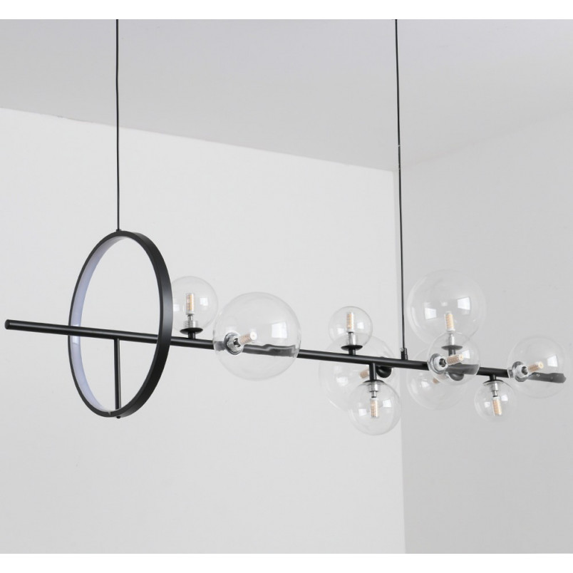 Lampa wisząca Orion Long - Step Design | Czarna, szkło