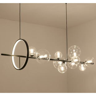 Lampa wisząca Orion Long - Step Design | Czarna, szkło