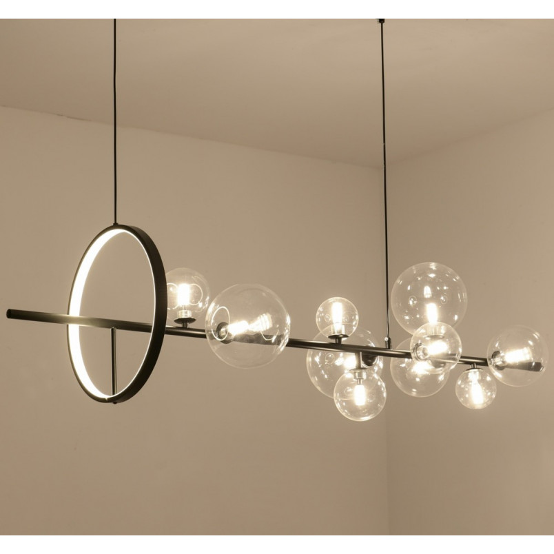 Lampa wisząca Orion Long - Step Design | Czarna, szkło