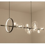 Lampa wisząca Orion Long - Step Design | Czarna, szkło