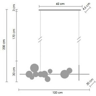 Lampa wisząca Orion Long 90cm czarna | Step Into Design