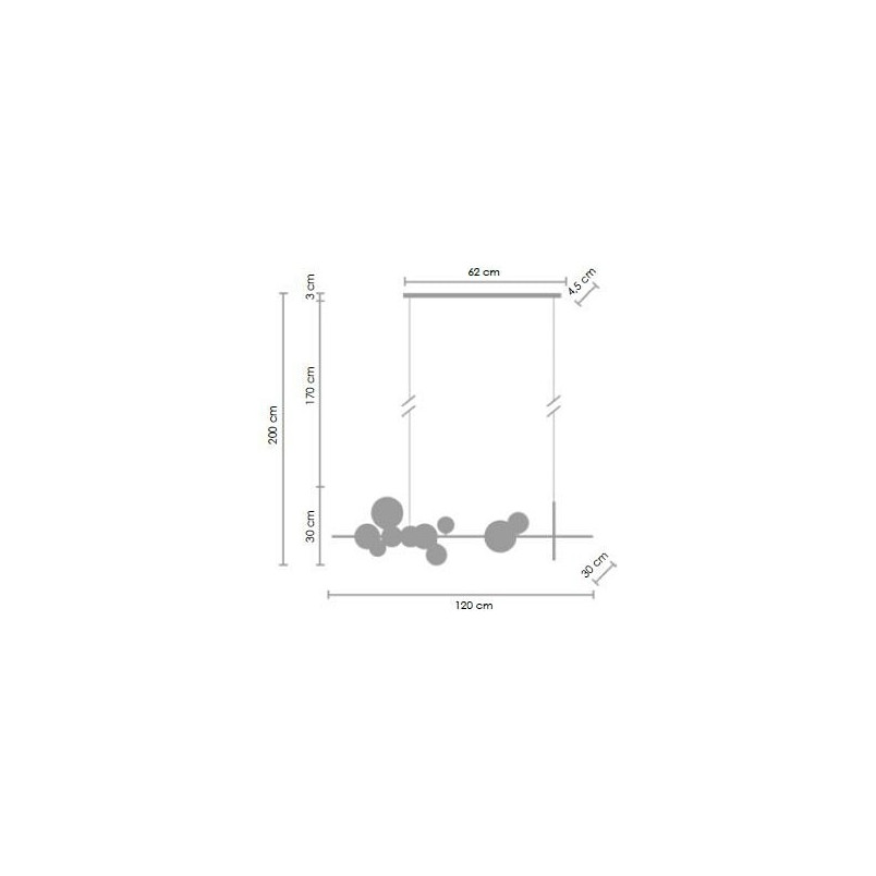 Lampa wisząca Orion Long 90cm czarna | Step Into Design