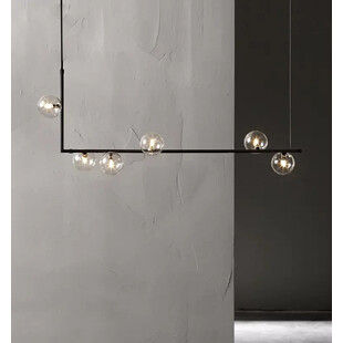 Lampa wisząca Simply | Szklane kule, czarno-przezroczysta | Step Design