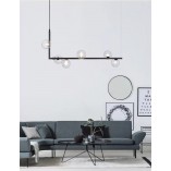 Lampa wisząca Simply | Szklane kule, czarno-przezroczysta | Step Design