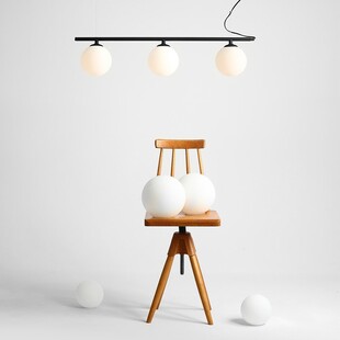 Lampa wisząca Beryl Glass | 3 szkła | Biało-czarna | Aldex