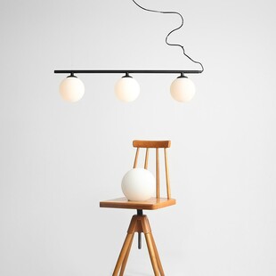 Lampa wisząca Beryl Glass | 3 szkła | Biało-czarna | Aldex