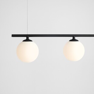 Lampa wisząca Beryl Glass | 3 szkła | Biało-czarna | Aldex