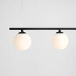Lampa wisząca Beryl Glass | 3 szkła | Biało-czarna | Aldex