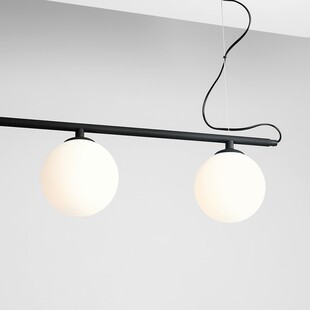 Lampa wisząca Beryl Glass | 3 szkła | Biało-czarna | Aldex