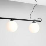 Lampa wisząca Beryl Glass | 3 szkła | Biało-czarna | Aldex