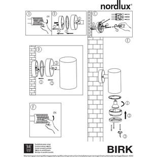Kinkiet zewnętrzny Birk czarny Nordlux | Oświetlenie Ogrodu