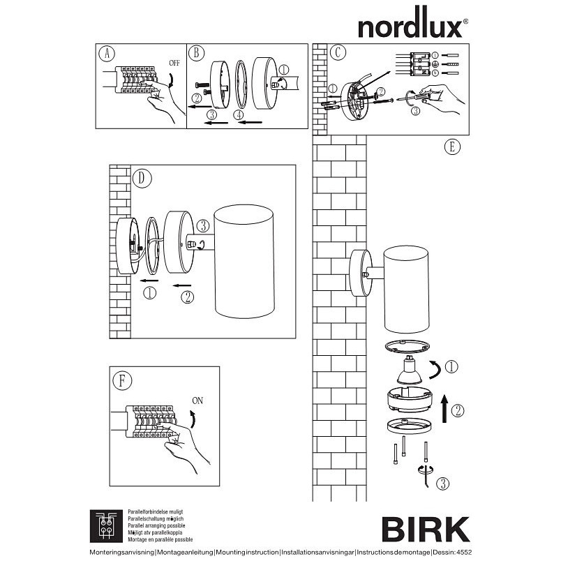 Kinkiet zewnętrzny Birk czarny Nordlux | Oświetlenie Ogrodu