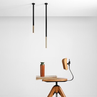 Lampa sufitowa glamour czarno-złota tuba Stick marki Aldex
